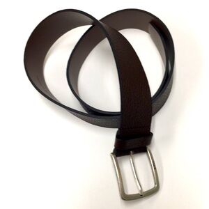 Hugo Boss Genuine Cow Leather Belt Brown Size 85-32 Silver